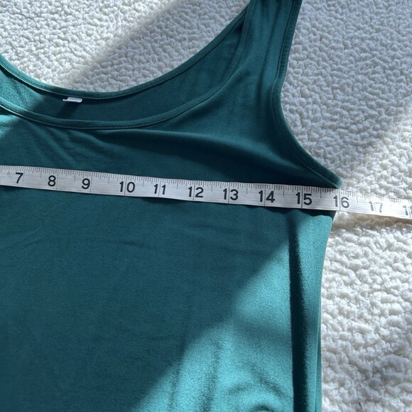 Women’s Side Ruched Jersey Knit Tank Body Con Dress Green Size M - Picture 7 of 8